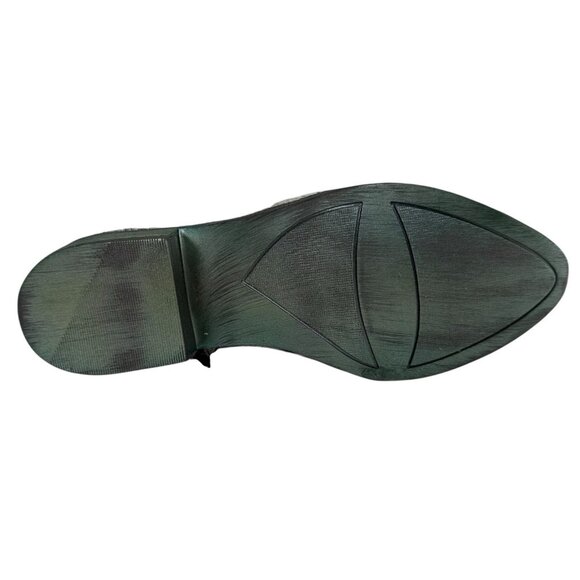 Alcala's Johnny Black Brown Cow Hair-On-Hide 100% Leather Cowboy Boots Size 7.5 - Picture 7 of 11